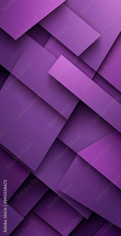 Poster purple geometric abstract background with overlapping rectangular shapes and shadows creating a mode