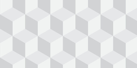 Seamless white geometric cube creative concept triangle overlapping overlap square technology background. geometric digital cubes fabric and wallpaper grid block texture background.
