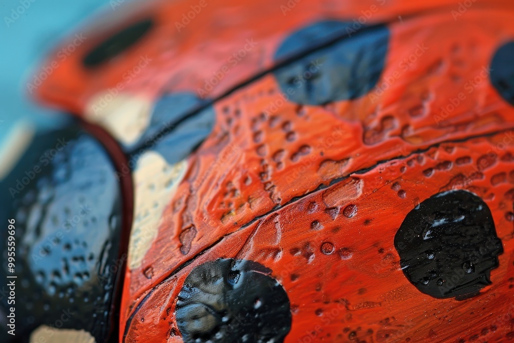 Poster Close-up view of a vibrant and colorful tortoise shell showcasing intricate patterns and textures in a natural setting, highlighting the beauty of wildlife