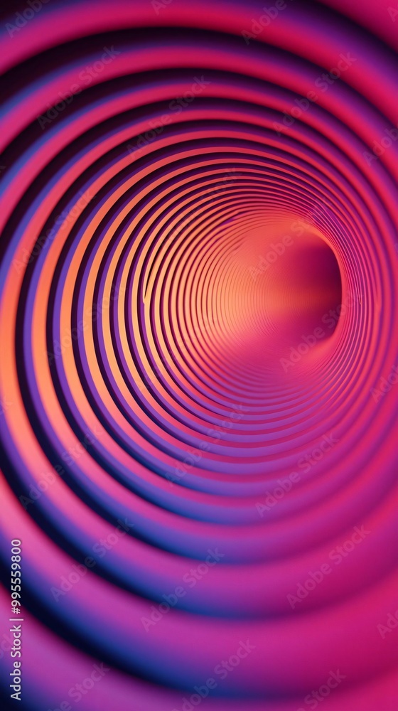 Aufkleber vibrant abstract design featuring concentric circles radiating in shades of purple and orange, creat