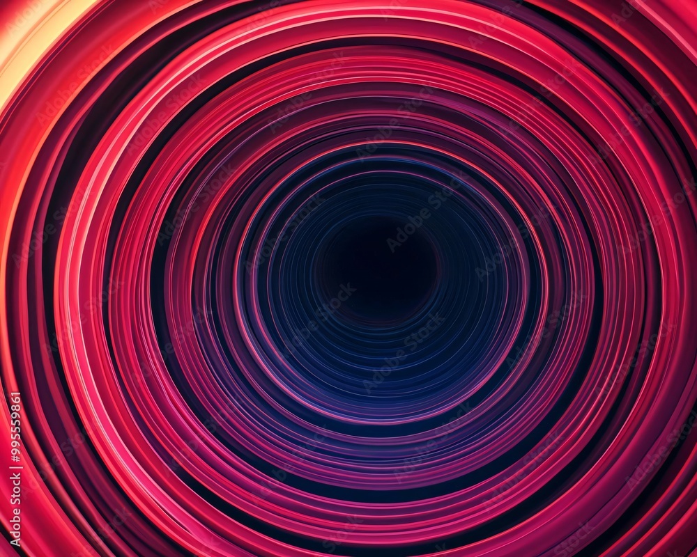 Poster vibrant abstract pattern featuring concentric circles in red and black, creating a mesmerizing visua