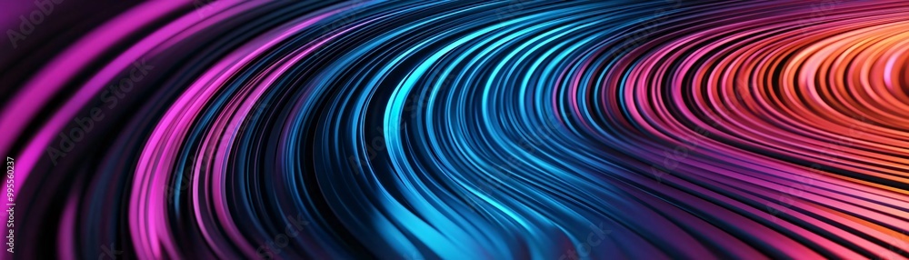 Poster vibrant wave patterns in shades of blue and purple create an energetic and abstract background suita