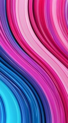 Naklejka premium Vibrant wave pattern with flowing lines in shades of pink and blue, creating a dynamic and modern abstract background.