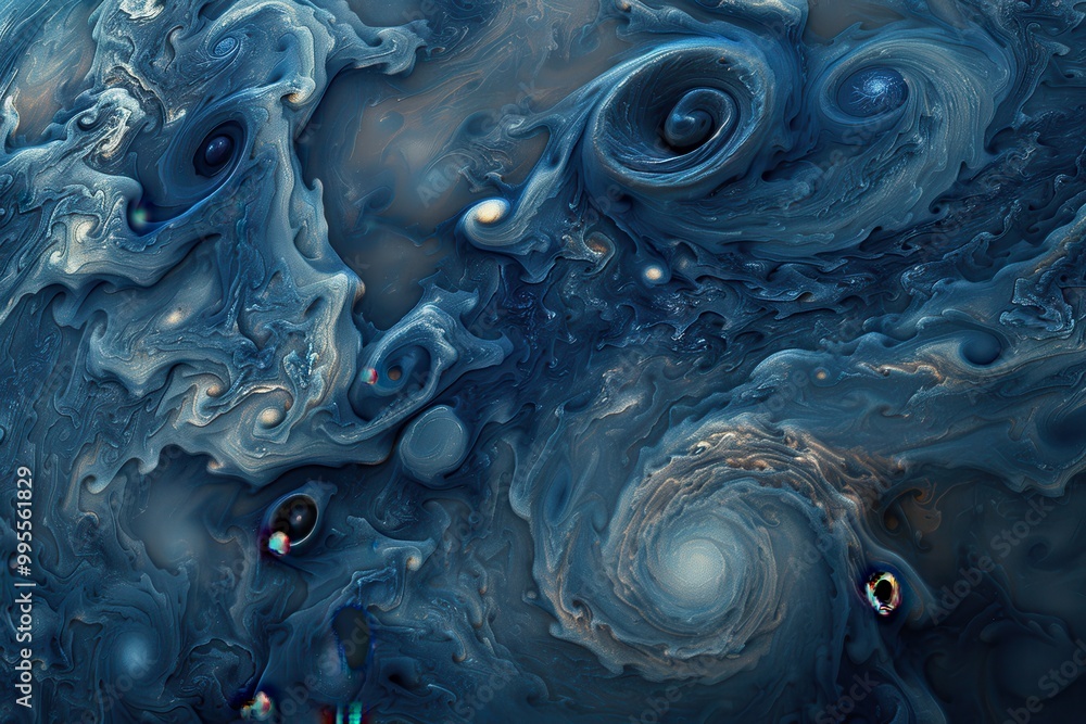 Aufkleber a mesmerizing view of swirling cosmic clouds and celestial bodies in deep space, showcasing vibrant 