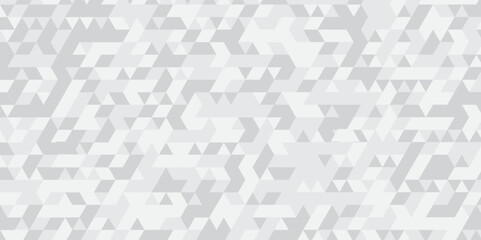 Abstract geometric white or gray background seamless triangular origami grayscale mosaic and low polygon triangle texture banner wallpaper.	
