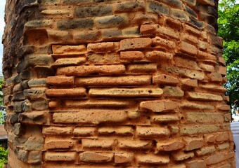 Close-up of the top of the Cham temple tower, that are part of the entire complex known as Po Nagar temple, Nha Trang city, Vietnam.