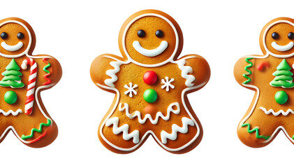 Fototapeta premium gingerbread people isolated on white