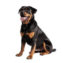 Obraz premium Rottweiler Dog Sitting Isolated