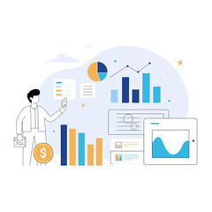 Obraz premium Set financial freedom. displaying financial investment, investigating various revenue streams, and increasing the value of assets. a route towards financial independence. 