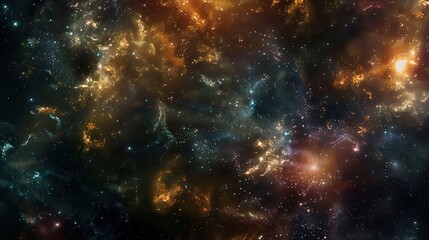 Fototapeta premium Abstract Cosmic Scene: An abstract background depicting a cosmic scene with stars, nebulae, and galaxies.
