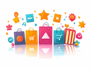 Flat Glossy Clearance Sale Background with Flashing Price Tags | Eye-Catching Vector Design for Retail Promotions & Discount Events