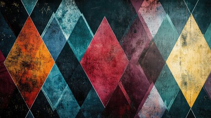 Geometric diamond pattern with contrasting colors, copy space available in the lower corner.