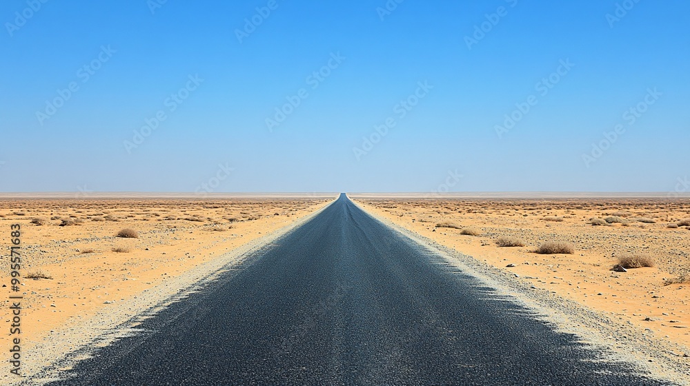 Aufkleber a long road stretching toward the horizon symbolizing the journey toward goals and the persistence n
