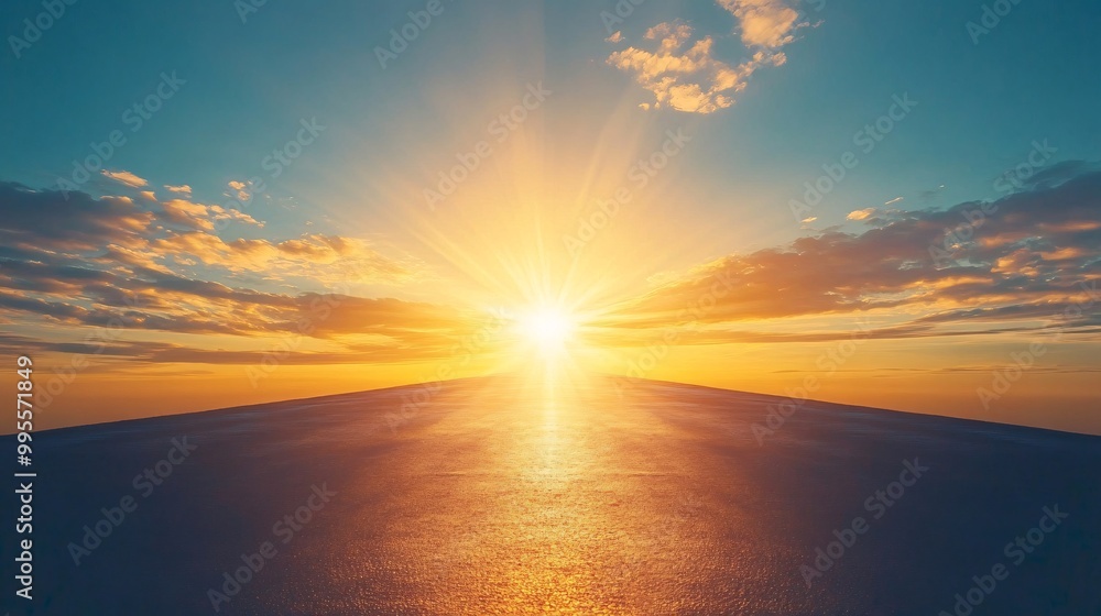 Aufkleber a long road stretching toward the horizon symbolizing the journey toward goals and the persistence n