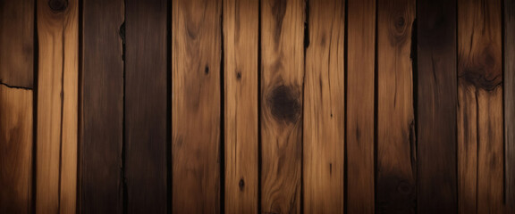 Naklejka premium Old Grungy Brown and Dark Brown Rustic Wood Texture Background