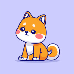 Cute Shiba Inu Dog Sad Cartoon Vector Icon Illustration.
Animal Nature Icon Concept Isolated Premium Vector. Flat
Cartoon Style