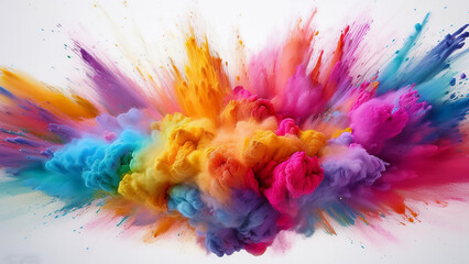 rainbow smog, smoke bomb rainbow color, explode effect