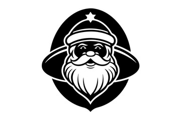christmas Santa Claus logo vector on white background.