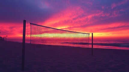 Sunset Volleyball Net