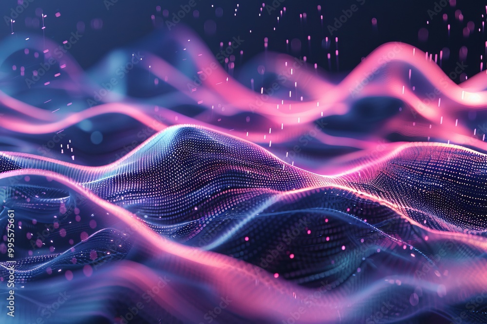 Poster digital abstract background, used for technological processes, neural networks, digital data storage