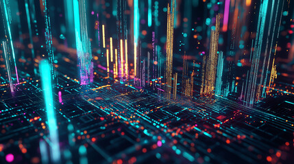 Fototapeta premium Vibrant Financial Stock Data Visualization