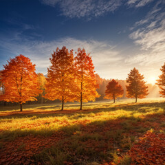 Obraz premium Landscape with maple trees