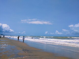 walking on the beach