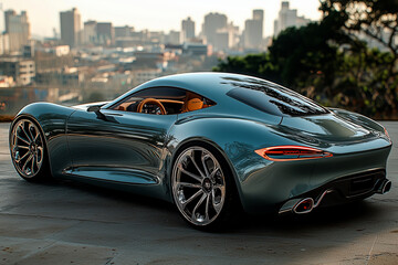 Fototapeta premium Luxurious high-performance car with sleek lines and premium materials