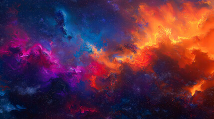 Naklejka premium Cosmic Swirls of Nebula in Deep Space