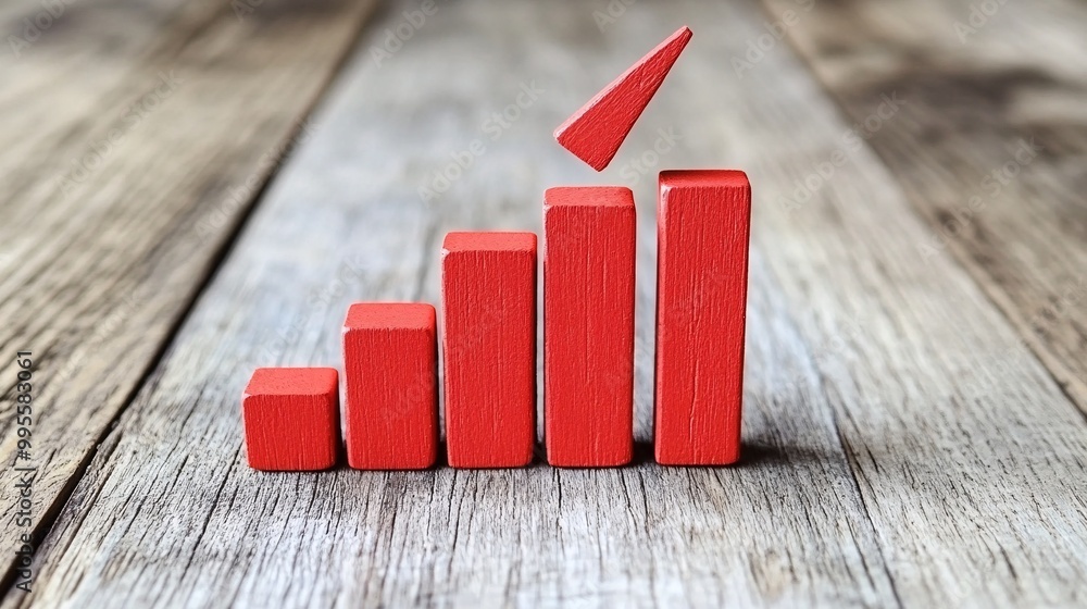 Poster An upward graph with a professional pointing at the highest point symbolizing success in business financial growth and goal achievement Large space for text in center Stock Photo with copy space