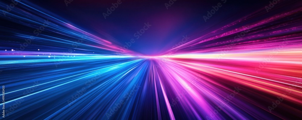 Poster dynamic abstract background with vibrant blurred speed effects in blue and pink hues creating a futu