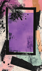Abstract frames with grunge texture. Abstract background with paint spots, texture, glitch.