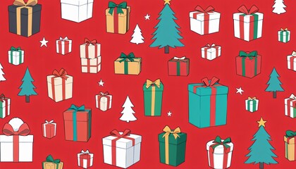 Merry Christmas winter illustration simple minimalist Background