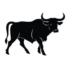 bull silhouette icon. strength and perseverance symbol. vector image of animal