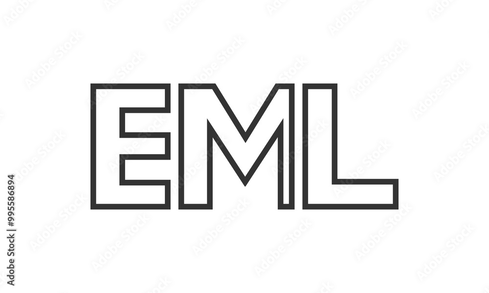 Poster eml logo design template with strong and modern bold text. initial based vector logotype featuring s