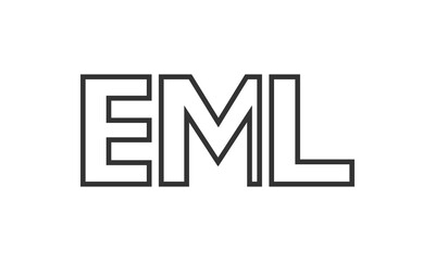 EML logo design template with strong and modern bold text. Initial based vector logotype featuring simple and minimal typography. Trendy company identity.