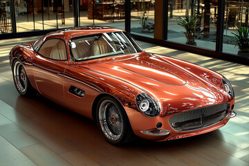 Retro luxury car with a futuristic twist