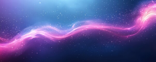 Obraz premium Abstract background with glowing light lines in a cosmic night sky with vibrant colors and starry elements