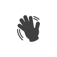 Hand waving gesture vector icon