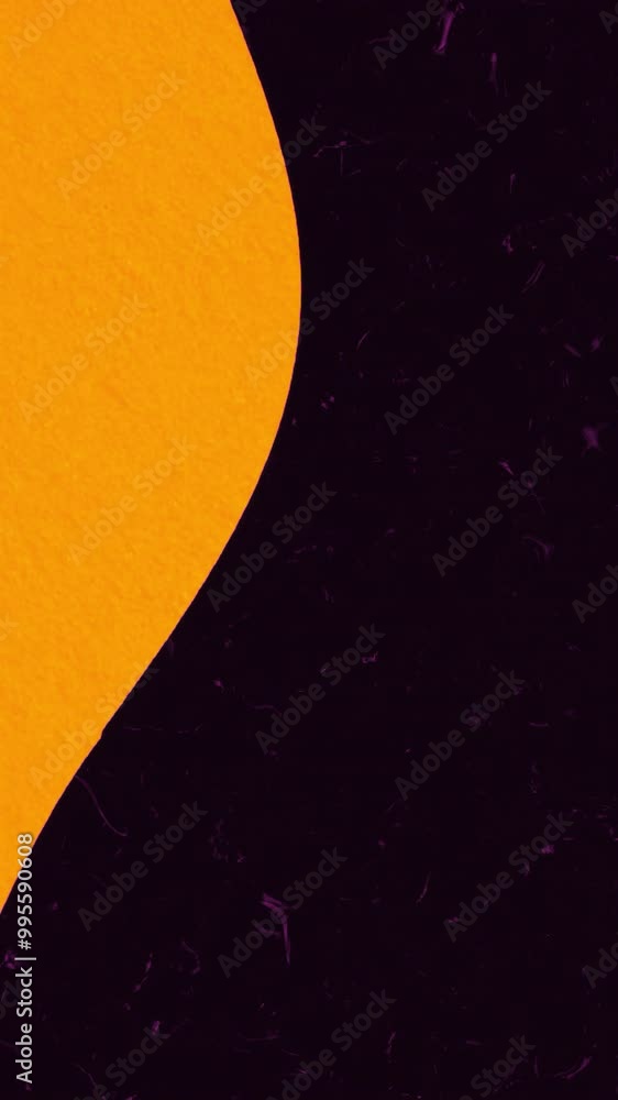 Poster colored background moves in wavy line on black background. animation. illusion of wavy movement of t