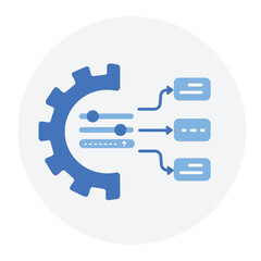 Output Formatting Icon. Representing Data Presentation. AI Output Structuring. Model Output Formatting. System Output Adjustment. Vector Editable icon.