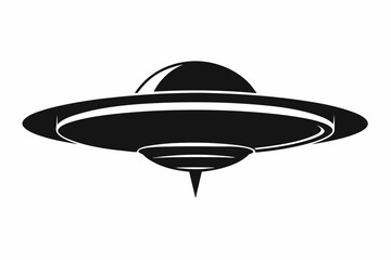 UFO Flying Saucer Silhouette Vector, Spaceship UFO icon