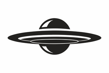UFO Flying Saucer Silhouette Vector, Spaceship UFO icon