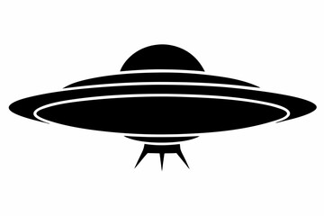 UFO Flying Saucer Silhouette Vector, Spaceship UFO icon