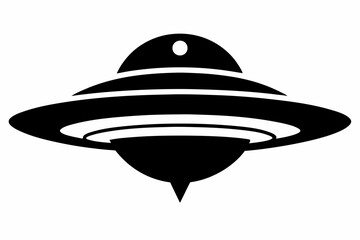 UFO Flying Saucer Silhouette Vector, Spaceship UFO icon