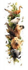 Obraz premium Animals Wildlife Endangered Species Collage