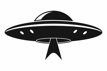 UFO Flying Saucer Silhouette Vector, Spaceship UFO icon