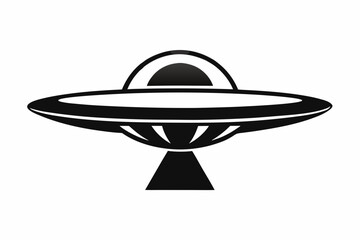 UFO Flying Saucer Silhouette Vector, Spaceship UFO icon