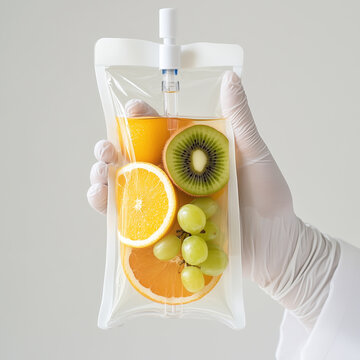hand holding iv serum