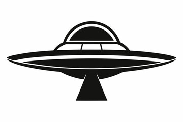 UFO Flying Saucer Silhouette Vector, Spaceship UFO icon © Trendy CraftSVG 